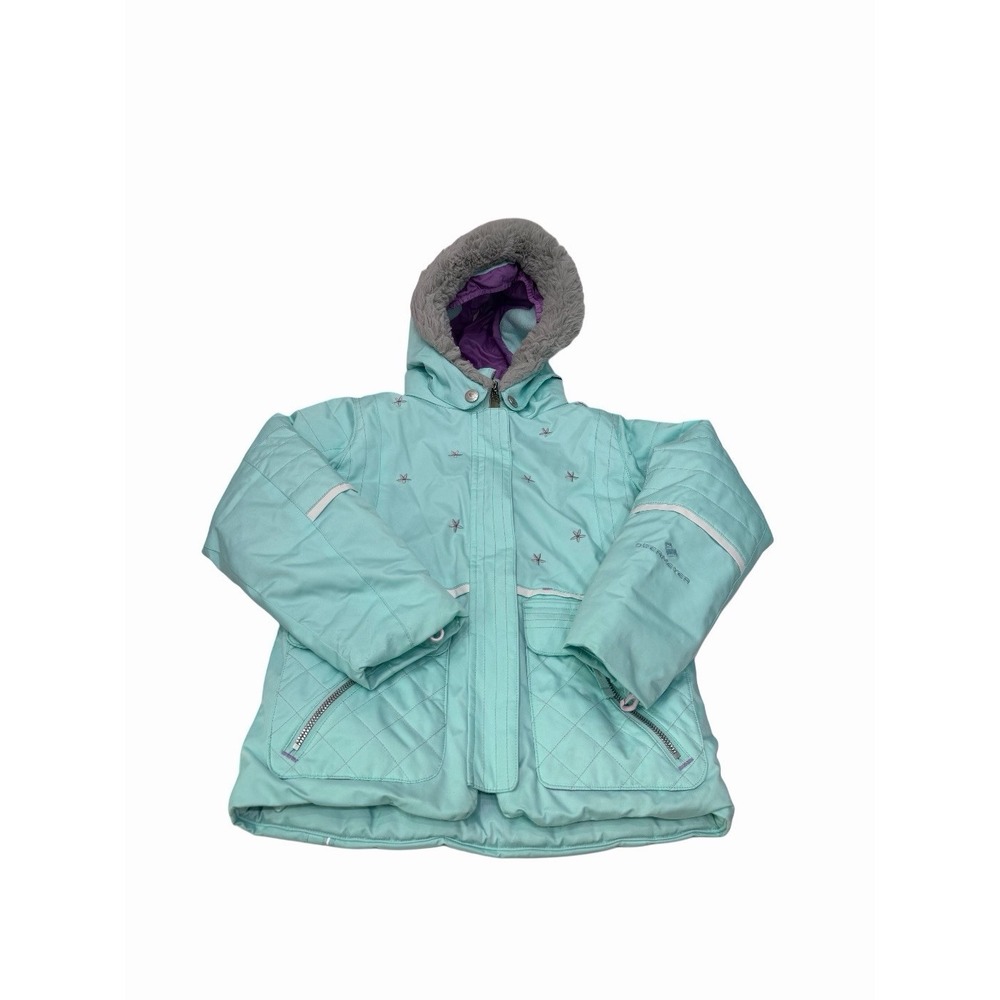 Obermeyer Girl Ocean Blue  Ski Winter Jacket Hooded Size 7